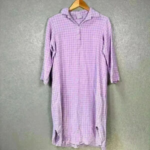 CABERNET SLEEPWEAR Purple ¾ Sleeve Long Super Cozy Flannel Nightgown Women L